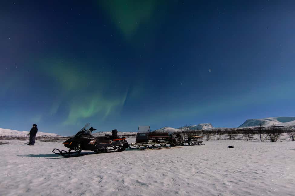 Aurora Snowmobile Sled Tour - Leaving Abisko at 20:30