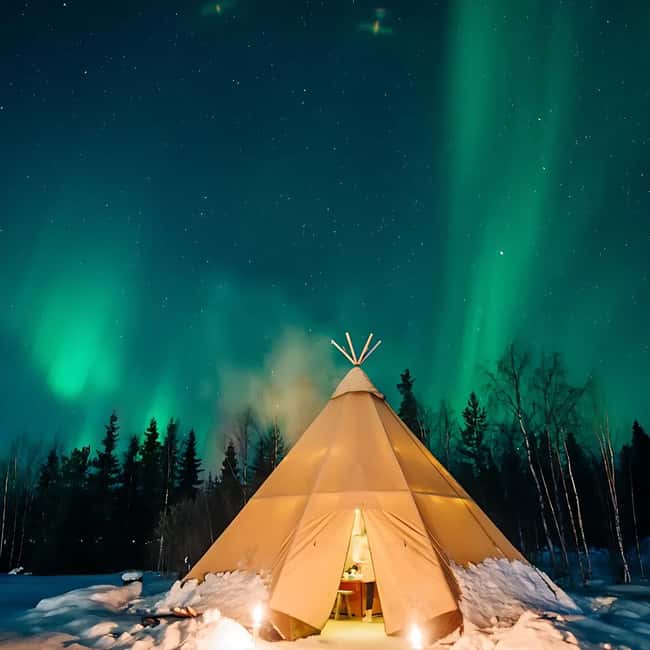 Kiruna: Sami-Inspired BBQ Dinner with Northern Lights Chase - From Kiruna hotels to a lavvu by the river
