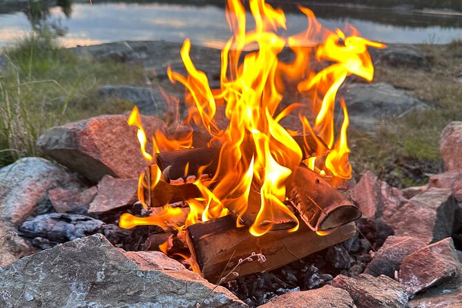 Midnight Sun and Campfire - National Park evening hike Stockholm - Walking the quiet trails through old Swedish forest