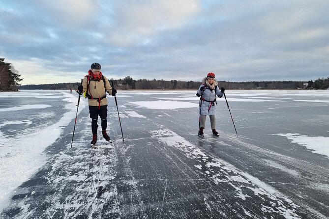 Nordic Ice Skating on a Frozen Lake in Stockholm - Learning to Skate Without Pressure
